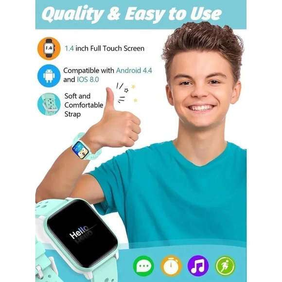 Butele Kids Smart Watch Smart Watch for  Kids Game Smart Watch Gifts- Green - Picture 5 of 16